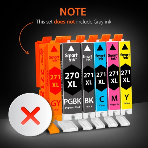 Compatible Ink Cartridge Replacement for Canon PGI 270 XL CLI 271 XL PGI-270XL CLI-271XL 5 Pack (PGBK &