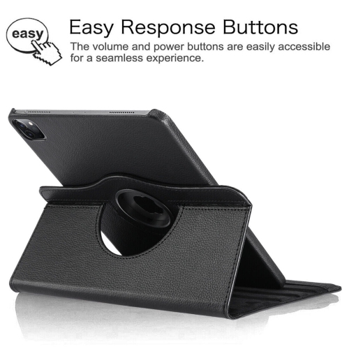 Rotating Multi-Angle Viewing Folio Stand Cover & Matte PET Film for iPad Air 4th