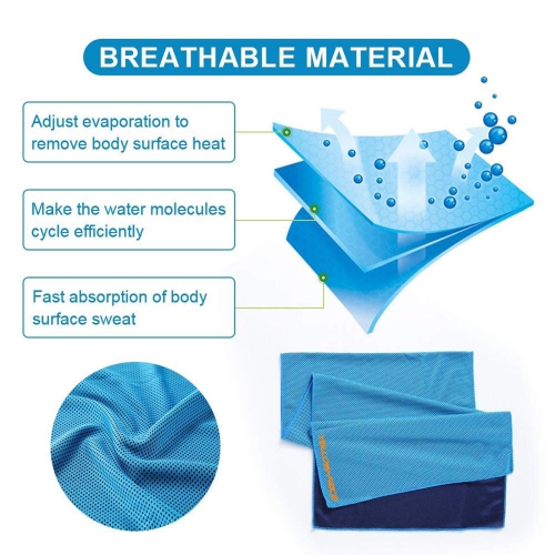 Soft Breathable Chilly Microfiber Towel for Yoga, Sport, Running, Gym