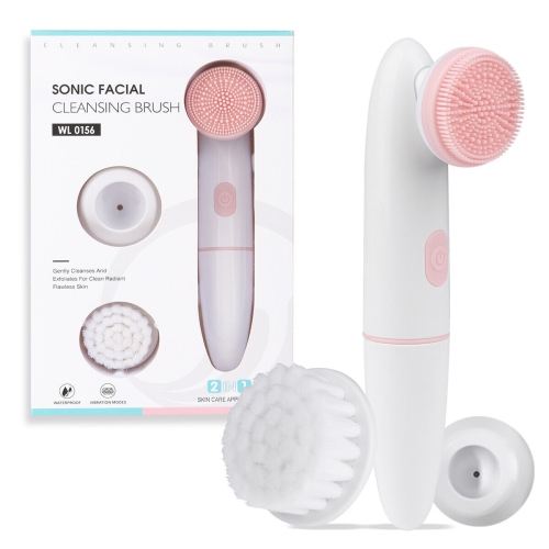 YELLOW-PRICE  Ipx6 Waterproof Sonic Facial Cleansing Brush- 2 Speed Modes, 2 Brush Heads, Base