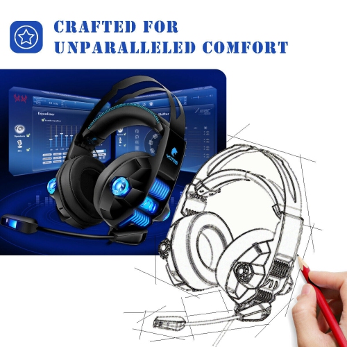 Gaming Headset with Rotatable, Noise Reduction Mic
