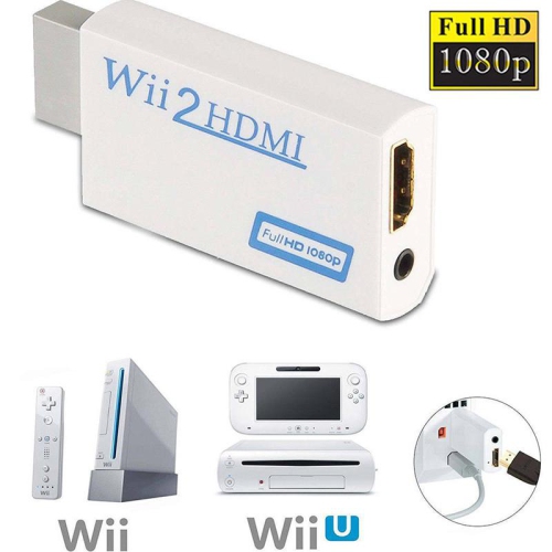 Adaptateur convertisseur Wii à HDMI sortie audio 3,5 mm HD 720p 1080p haut de gamme