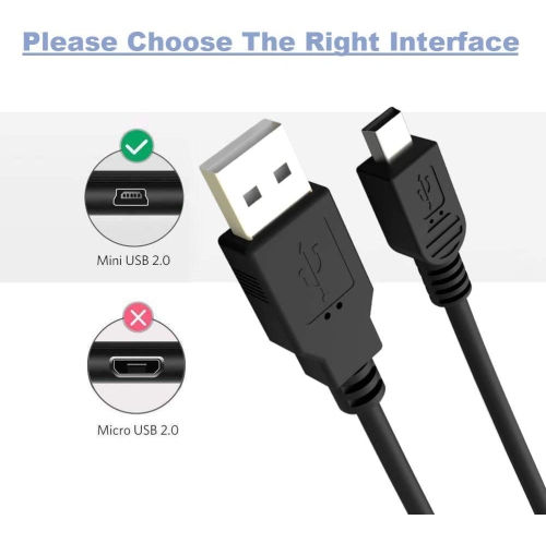 GPS Charger Cable, 6 Feet USB A Male to Mini 5 Pin Data Transfer Charging Cable Cord for Garmin Navigator Nuvi