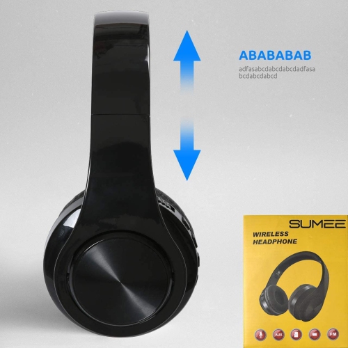 Waterproof Over-Ear Headphones, V5.0 HD Stereo Sound Sports Wireless Over-Ear Headphones with Mic, Passive Noise