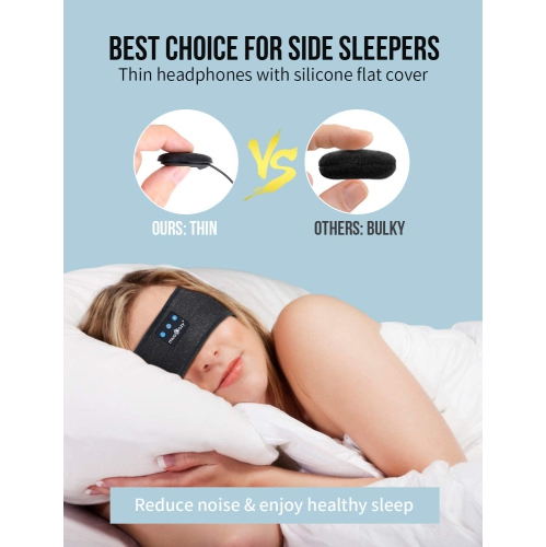 Sleep Headphones Bluetooth Sports Headband Wireless Music Headband Handfree Sleeping Headset, IPX6 Waterproof