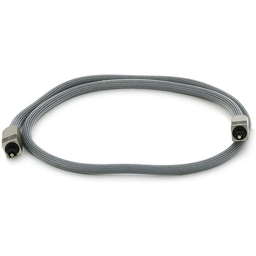 Premium S/PDIF Digital Audio Cable - Silver - 3ft | Heavy Duty Mesh Jacket, Metal Connector Heads,