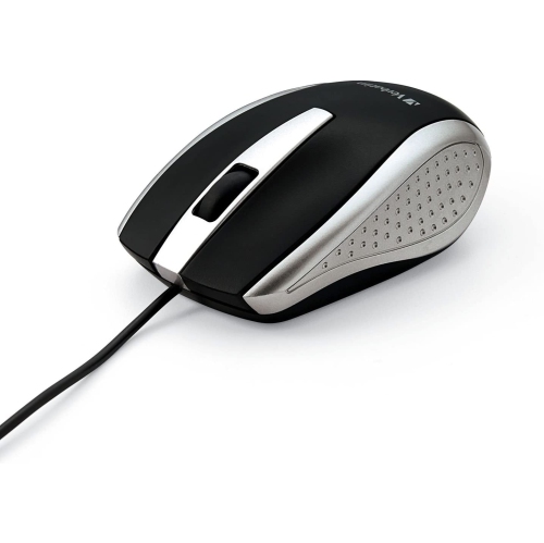 Mouse - Wired with USB Accessibility - Mac & PC Compatible - Silver