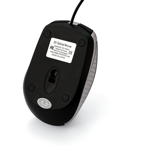 Mouse - Wired with USB Accessibility - Mac & PC Compatible - Silver