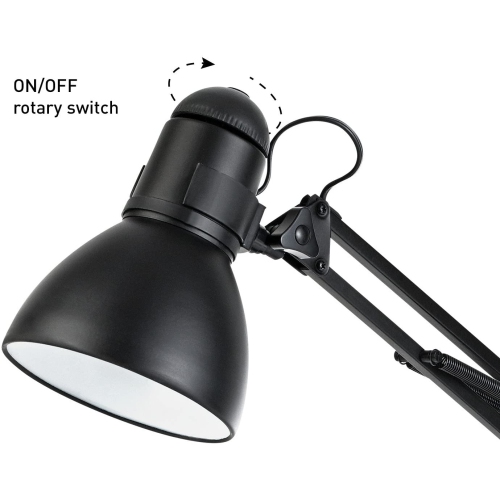28" Heavy Base Architect Spring Balanced Swing Arm Desk Lamp, Black Finish 5698601