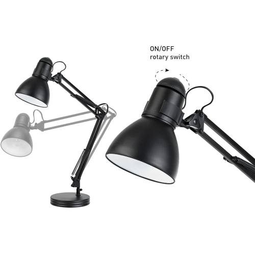 28" Heavy Base Architect Spring Balanced Swing Arm Desk Lamp, Black Finish 5698601