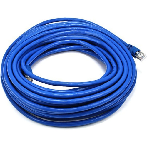 50-Feet 24AWG Cat6A 500MHz STP Ethernet Bare Copper Network Cable, Blue