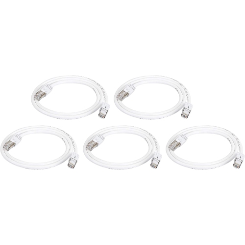 Câble de raccordement Ethernet Gigabit haute vitesse Cat 7, blanc, 3 pi, paq./5