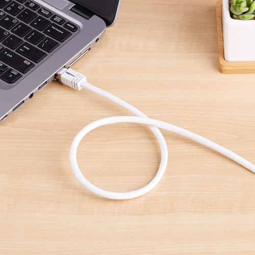 Câble de raccordement Ethernet Gigabit haute vitesse Cat 7, blanc, 3 pi, paq./5