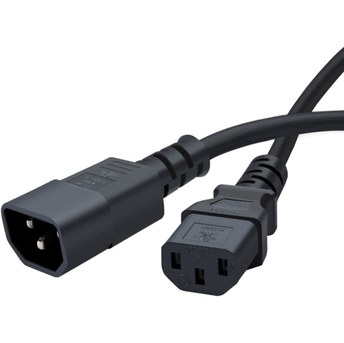 [2-Pack] 6 Feet 18AWG C14 to C13 PDU Style Computer Power Extension Cable, 1.8M / Black