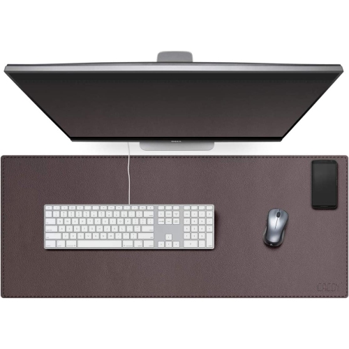 GENERIC  Oversized 39.4"x15.7" Pu Leather Desk Pad - Non-Slip Smooth Mouse Pad Writing Desk Mate Protective Mat