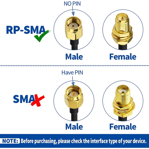 WiFi Antenna Extension Cable RP-SMA Male to RP-SMA Female Bulkhead Mount RG316 Cale 60cm 24 inch