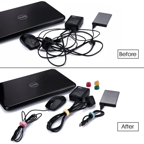 Reusable Cable Ties, Cord Wraps, 40 PCS Adjustable Wire Ties Strap Fastener, Cable Organizer(15