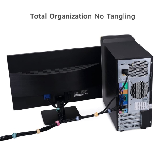 Reusable Cable Ties, Cord Wraps, 40 PCS Adjustable Wire Ties Strap Fastener, Cable Organizer(15