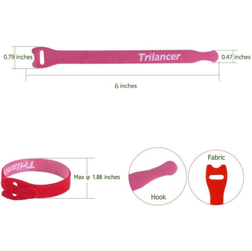 Reusable Cable Ties, Cord Wraps, 40 PCS Adjustable Wire Ties Strap Fastener, Cable Organizer(15