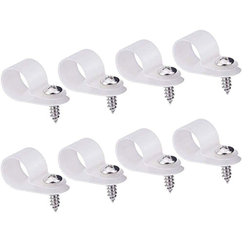 GENERIC  Cable Clips Wire Clamp 50PCs R-Type Nylon Mounting Cord Fastener Clips With Screws for Wire Management (Dia:1/2 Inch)