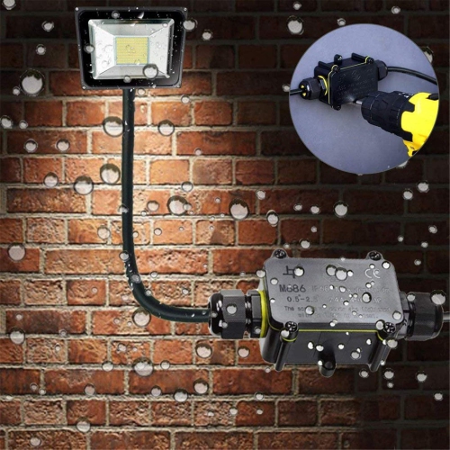 Junction Box Outdoor Waterproof IP68 2 Way Plug Line M20 Cable Connector Wire Range 5 to 12mm Power Cord External