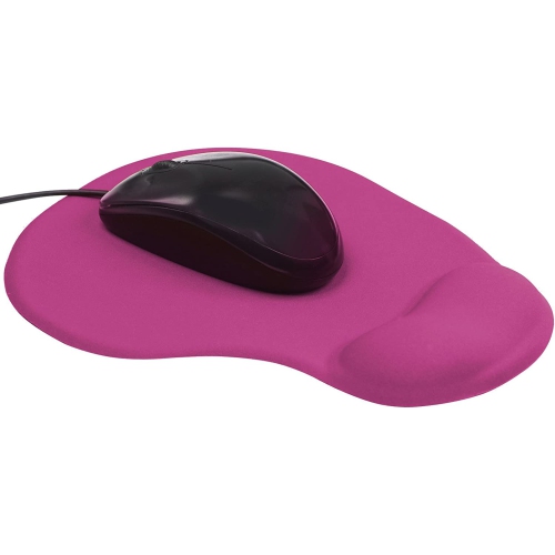 Hot Pink Mouse Mat Pad with Comfort Gel Wrist Rest Support for PC & Laptop