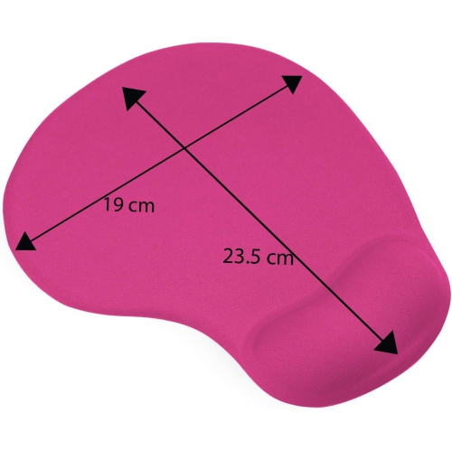 Hot Pink Mouse Mat Pad with Comfort Gel Wrist Rest Support for PC & Laptop