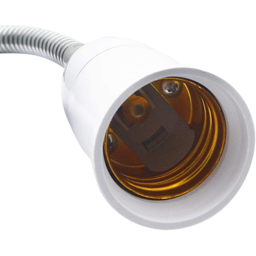 E27/E26 Socket Adapter with On/Off Switch Light Lamp Bulb 360 Degrees Flexible Aluminum Wire Gooseneck US Plug