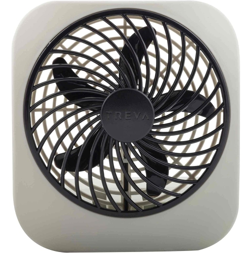 Ventilateur portatif à piles de 5 po, blanc/gris