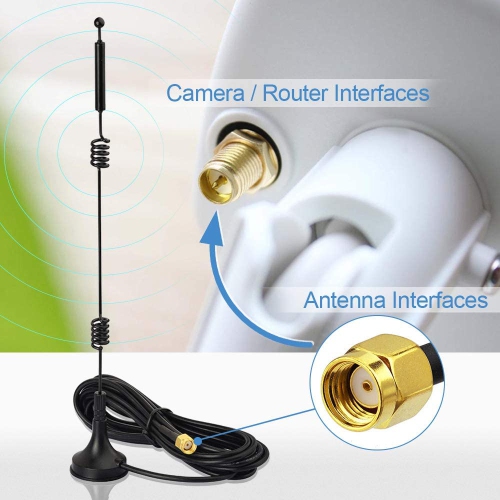 Dual Band WiFi 2.4GHz 5GHz 5.8GHz 9dBi Magnetic Base RP-SMA Male Antenna for WiFi Router Signal Booster Repeater