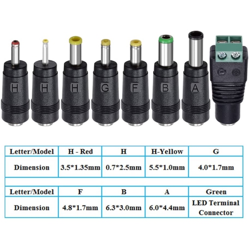 12V 1A AC Adapter Charger Replacement w/8 Tips, Regulated Power Supply Cord for LED Strip Light, CCTV Ca,