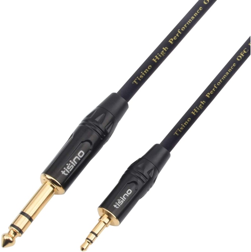 1/8 to 1/4 Stereo Cable, Heavy Duty 3.5mm Mini Jack TRS to 6.35mm Jack TRS Audio Interconnect Path Cord Lead -