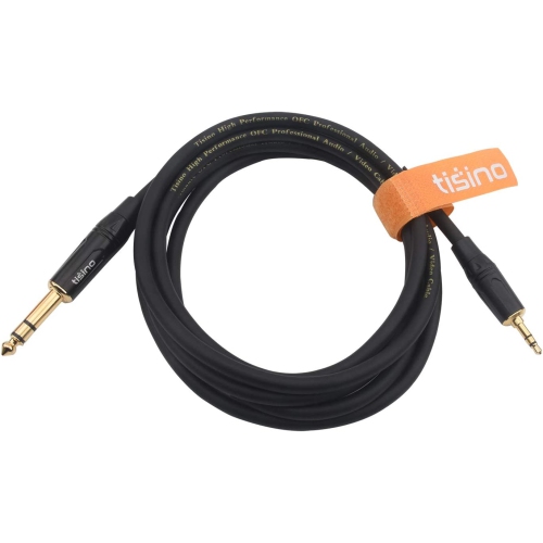 1/8 to 1/4 Stereo Cable, Heavy Duty 3.5mm Mini Jack TRS to 6.35mm Jack TRS Audio Interconnect Path Cord Lead -