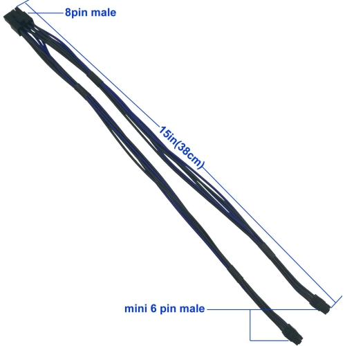 Dual Mini 6 Pin to 8 Pin PCI Express Video Card Power Adapter Cable for Mac Pro Tower/Power Mac G5 15-inch(38cm)