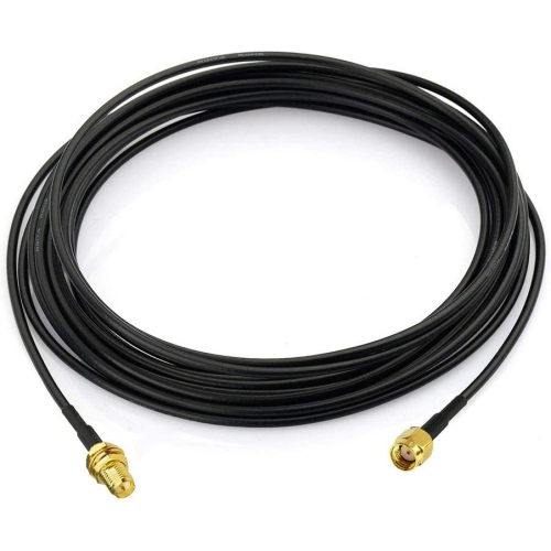 RP-SMA Male to RP-SMA Female Bulkhead Mount RG174 WiFi Antenna Extension Coaxial Cable 5m 16.5 feet for WiFi