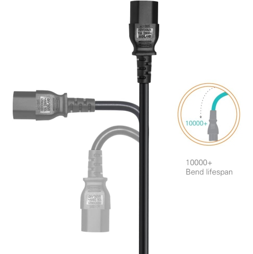 US Plug AC Power Cord 5 Ft 3 Prong Power Cable Lead C13 for Fully Molded Laptop & Plasma TV's & Computer Host &