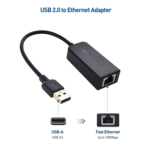 USB to Ethernet Adapter in Black