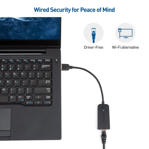 USB to Ethernet Adapter in Black