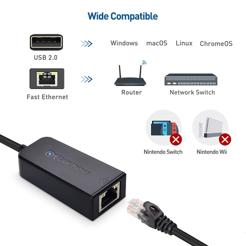 USB to Ethernet Adapter in Black