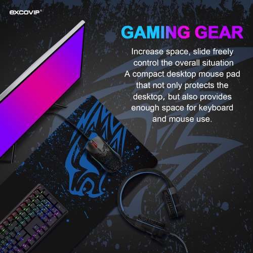 Blue Leopard Thick Smooth Extra Large XL Gaming Mousepad Mat Smooth Surface Non-Slip Rubber Mouse Pad with Designs