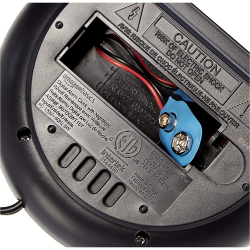 Small Digital Alarm Clock with Nightlight and Battery Backup, LED Display