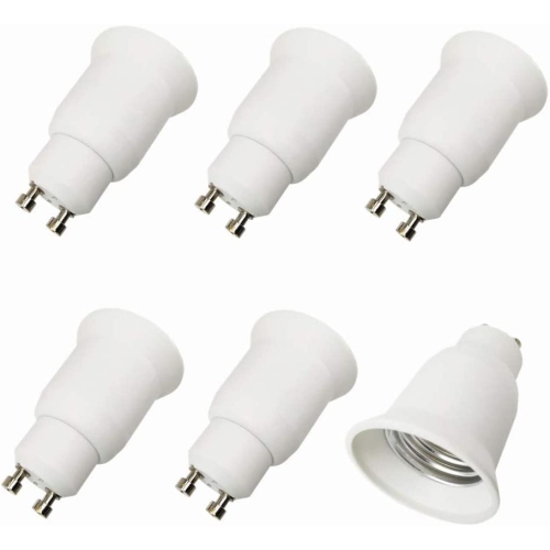 6pcs Bulb Holder GU10 to E27 Adapter Converter - GU10 to E26 LED Bulb Base Socket