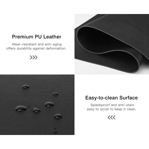 Computer Desk Mat - PU Large Extended Gaming Mouse Pad, Non-Slip Keyboard Mouse Mat, Waterproof Office Writing