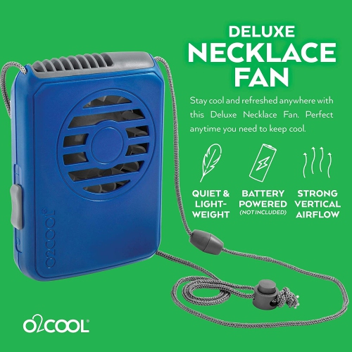 Deluxe Necklace Fan, Blue