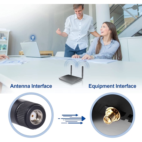 Dual Band WiFi 2.4GHz 5GHz 5.8GHz 8dBi MIMO RP-SMA Male Antenna for WiFi Router Signal Booster Repeater