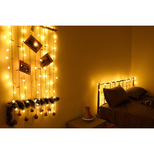 DAJ48 13Feet/4M Long Globe String Light Starry Light, Warm White, Battery-Powered