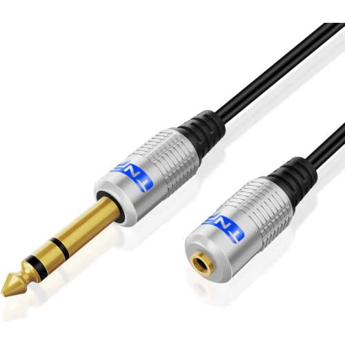 TNP Premium 6.35mm 1/4" to 3.5mm 1/8" Cable Adapter - Male to Female TRS Stereo Audio Jack Plug Wire Cord