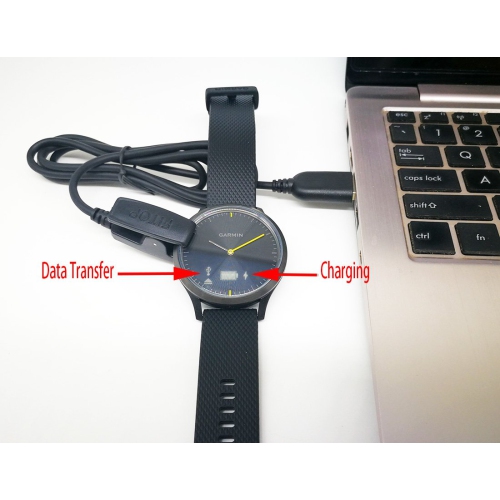 for Garmin move HR Sport Charger Charging Clip Synchronous Data Cable and 2Pcs Free HD Tempered Glass
