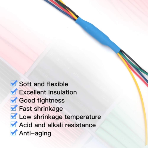 850pcs Heat Shrink Tubing Assortment 2:1 Electrical Wire Cable Wrap Assortment Electric Insulation Tube Kit