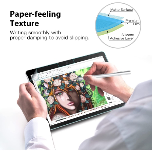 Like Paper Screen Protector, Write, Draw and Sketch with The Surface Pen Like on Paper, Anti Reflection PET Film